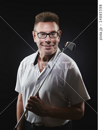 Mature man golfer and golf club Mature man golfer and golf club 14885598