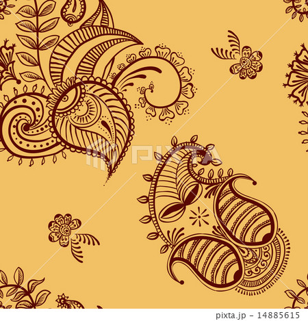 ethnic seamless pattern. Indian ornament, kaleidoscopic flora pattern, mandala. range 14885615