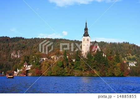 ブレッド湖の紅葉 14885855