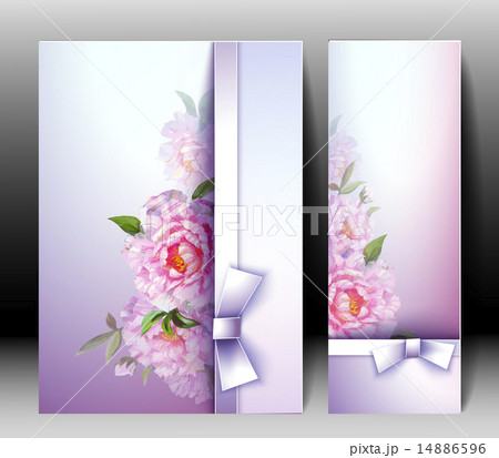 Spring flowers invitation template card 14886596