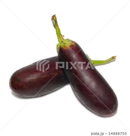 Two purple aubergines isolated on white. Two purple aubergines isolated on white. 14888750