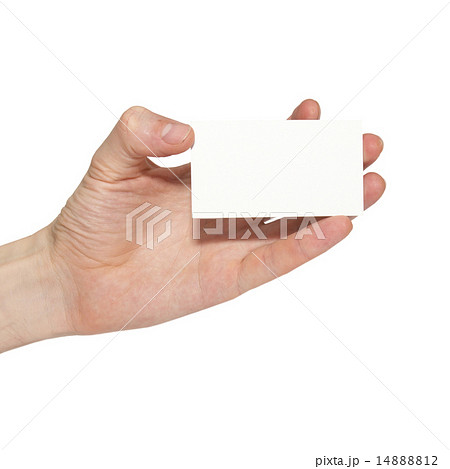 Gray card blank in a hand 14888812