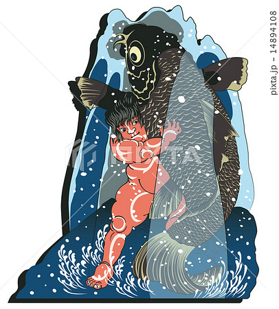 歌川国芳 坂田怪童丸のイメージイラストのイラスト素材