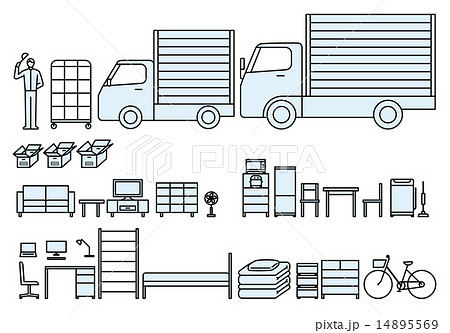学生や単身者 一人暮らし の引越しのイラスト素材
