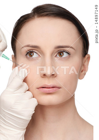 Cosmetic botox injection in the beauty face 14897149