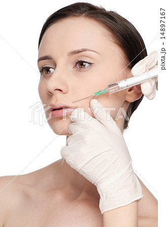 Cosmetic botox injection in the beauty face 14897167
