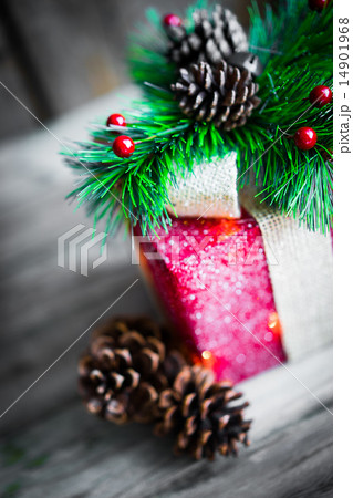 Christmas decorations on wooden background 14901968