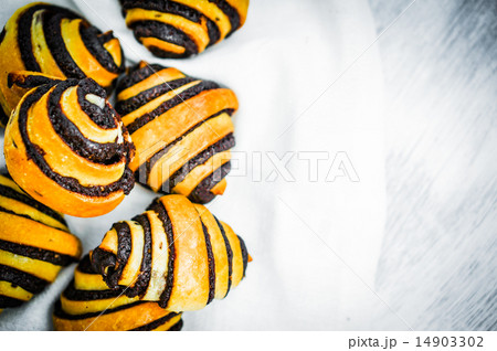 Poppy seed rolls on white background Poppy seed rolls on white background 14903302