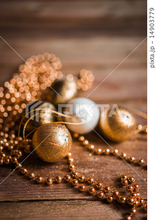 Christmas decorations on wooden background 14903779