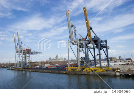 Cargo cranes in the port. 14904060