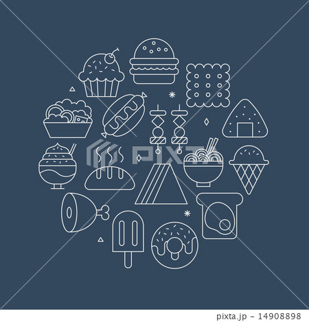 food line icon circle set 14908898