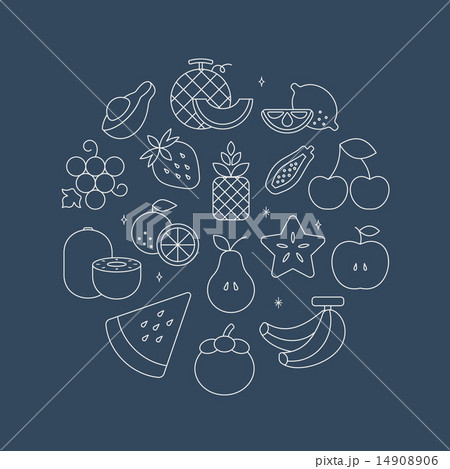 fruits line icon circle set fruits line icon circle set 14908906