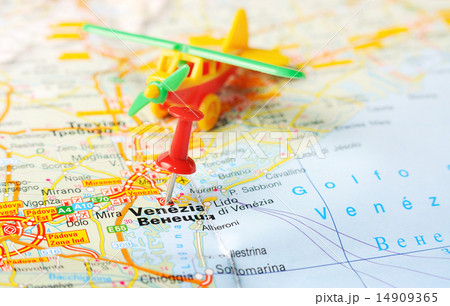Venice  Italy map airplane 14909365