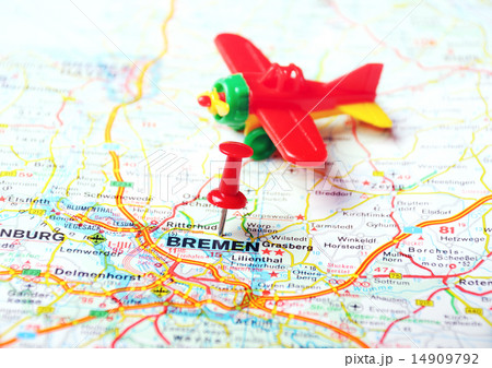 Bremen ,Germany map airplane 14909792