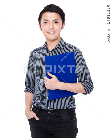 Business man with clipboard 14912350