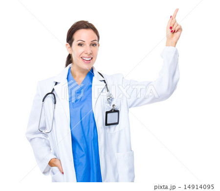 Doctor woman with finger show out 14914095