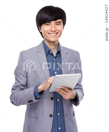 Asian businessman use digital tablet 14914427
