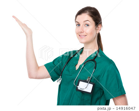 Doctor with open hand palm Doctor with open hand palm 14916047