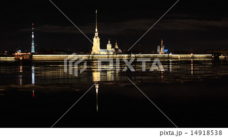 Night view of the Peter and Paul Fortress, Night view of the Peter and Paul Fortress, 14918538