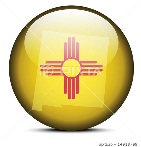 Map on flag button of USA New mexico State Map on flag button of USA New mexico State 14918799