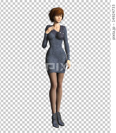 ポーズするセータードレスの女性 3DCGイラスト素材 ポーズするセータードレスの女性 3DCGイラスト素材 14924733