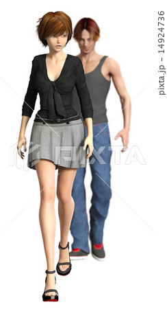 ストーカーイメージ　被写界深度付き　３DCGイラスト素材 14924736