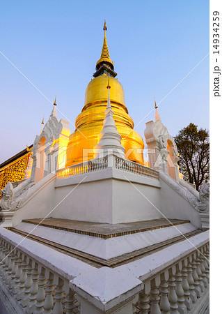 The golden pagoda at Suan Dok Temple , Thailand. 14934259