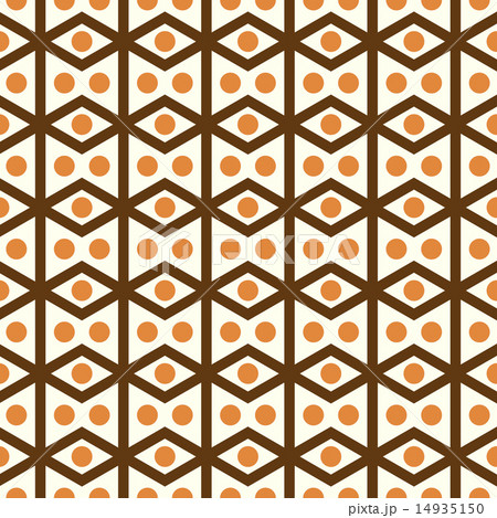 Brown Rhomboid and Circle Pattern on Pastel Color 14935150