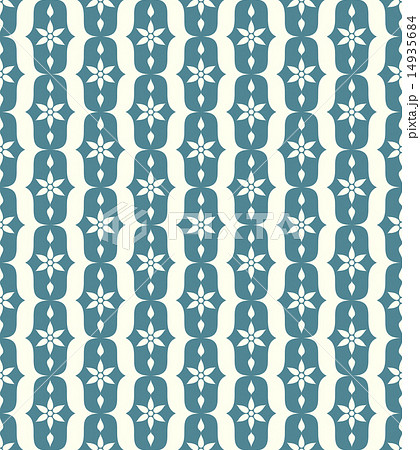Blue Classic Flower and Lobe Seamless Pattern 14935684