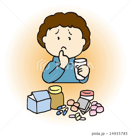 薬の事をよく知らないイラストのイラスト素材