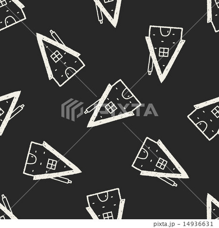 doodle house seamless pattern background 14936631
