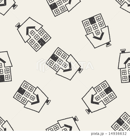 doodle house seamless pattern background 14936632
