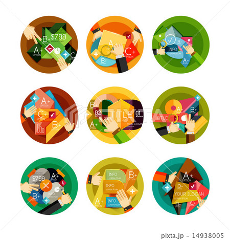 Set of option presentation labels, flat design web infographic boxes 14938005