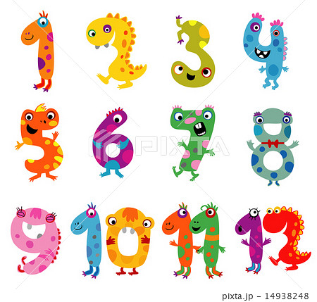 Cartoon monsters numbers Cartoon monsters numbers 14938248