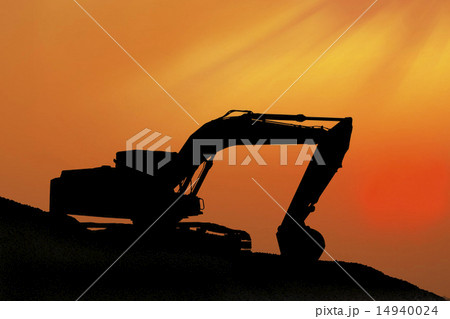 Silhouetted Digging Machine Silhouetted Digging Machine 14940024