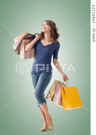 Cheerful shopping woman 14941123