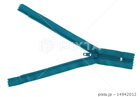 blue zipper isolated on white  14942012