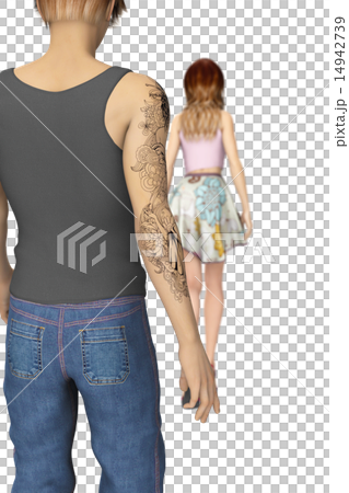ストーカーイメージ　被写界深度付き　３DCGイラスト素材 14942739