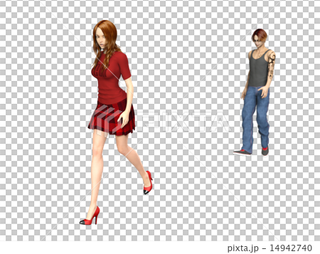 Stalker image 3DCG illustration material 14942740