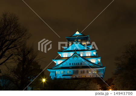 大阪城ブルーライトアップ 大阪城ブルーライトアップ 14943700