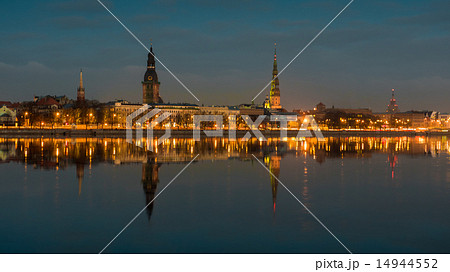 Quay of Daugava river in Riga, 14944552