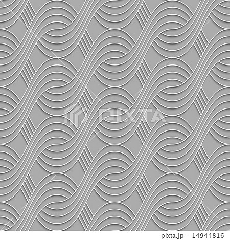 3D striped interlocking waves on gray 14944816