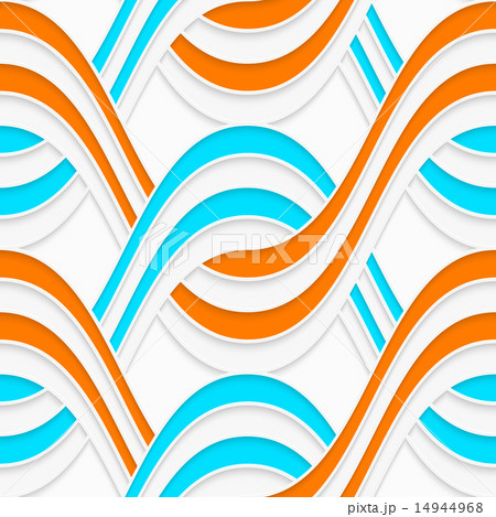 White embossed interlocking waves with blue  14944968