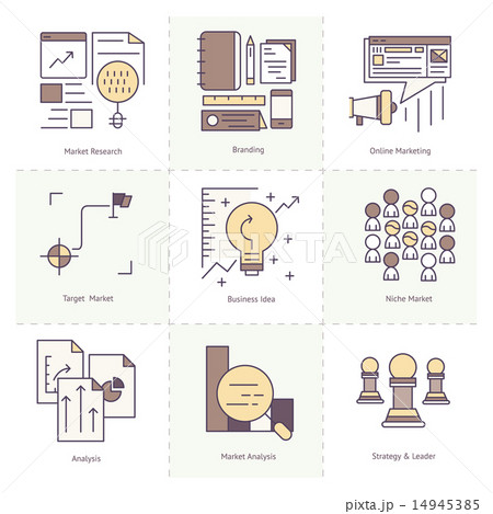 Flat Line icon Set of Marketing / Business Concept Flat Line icon Set of Marketing / Business Concept 14945385