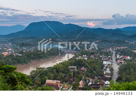Viewpoint and landscape at luang prabang , laos. 14946133