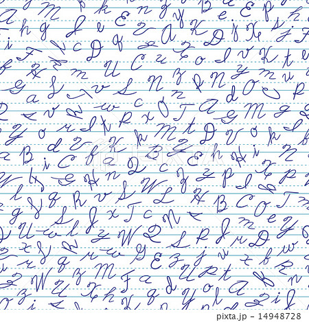 Seamless Pattern With English Cursive Letters のイラスト素材