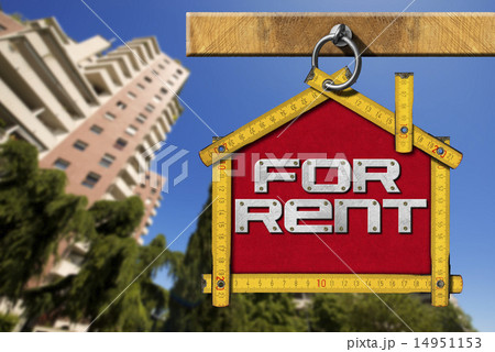 House For Rent Sign - Wooden Meter 14951153