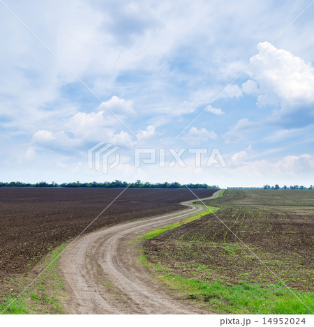 cloudy sky and winding path cloudy sky and winding path 14952024