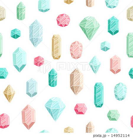 Colorful gemstones vector seamless pattern 14952114