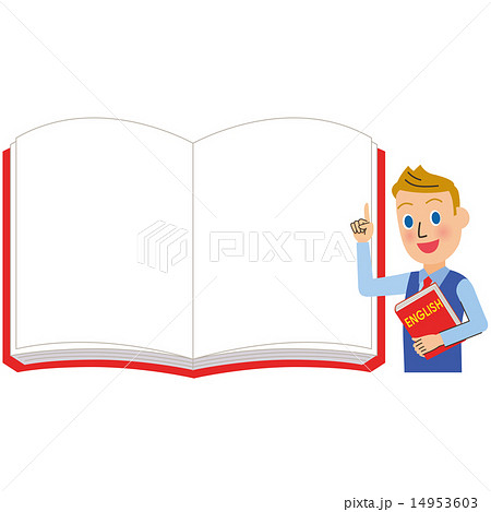 英語の男性先生とホワイトノート 14953603